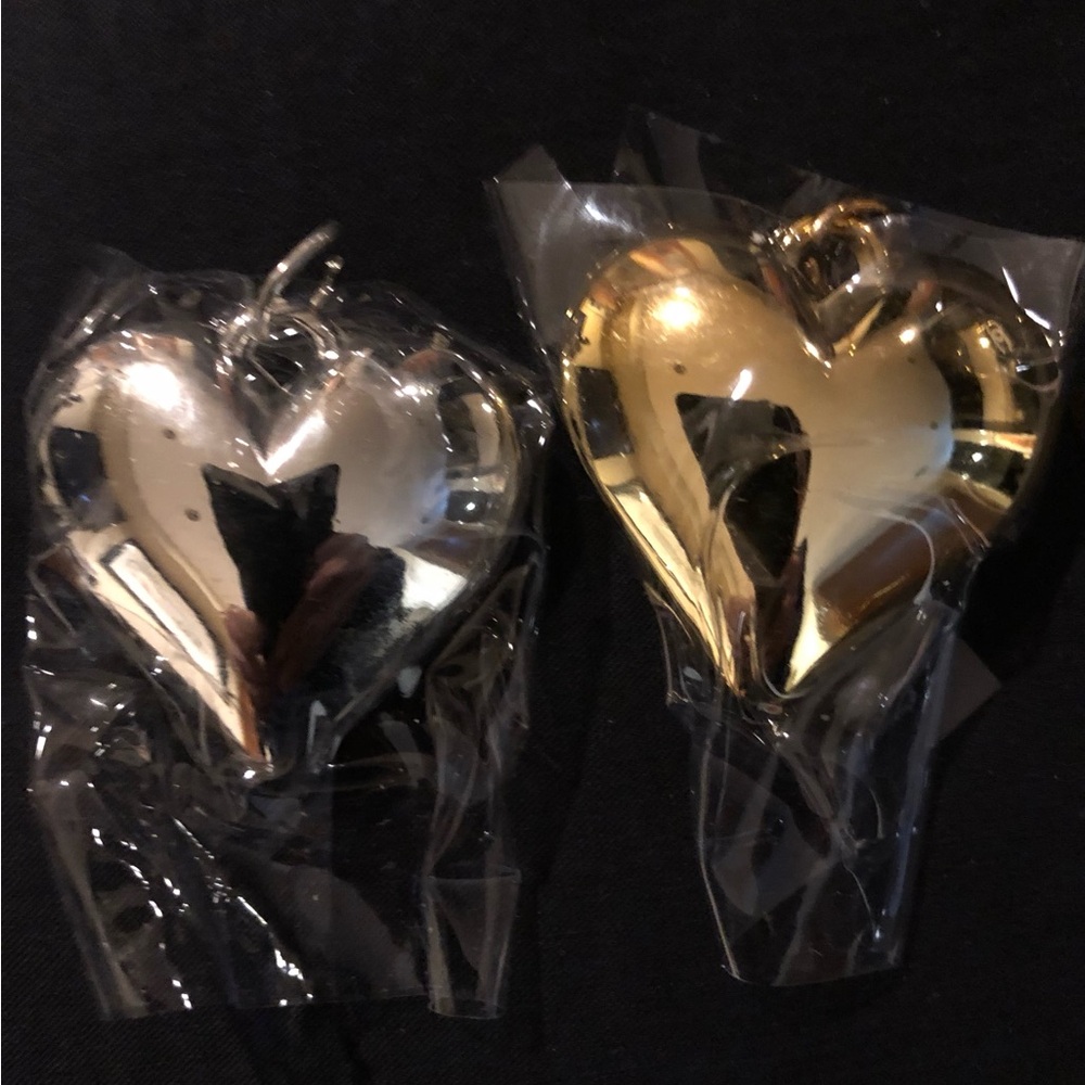Gold and Silver Heart Pendant Charms